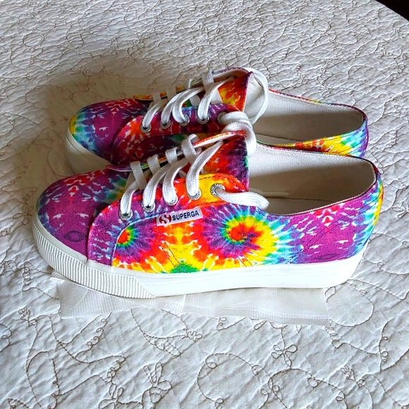 Superga Tie dye Platform Sneakers Size 7.5 - Picture 2 of 10